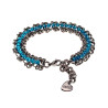 Europese Weeftechniek RVS Armband en Turquoise Kristallen Verstelbaar