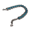Europese Weeftechniek RVS Armband en Turquoise Kristallen Verstelbaar