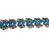 Europese Weeftechniek RVS Armband en Turquoise Kristallen Verstelbaar