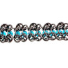 Europese Weeftechniek RVS Armband en Turquoise Kristallen Verstelbaar