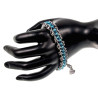 Europese Weeftechniek RVS Armband en Turquoise Kristallen Verstelbaar