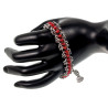 Europese Weeftechniek RVS Armband en Rode Kristallen Verstelbaar