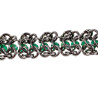 Europese Weeftechniek RVS Armband en Groene Kristallen Verstelbaar