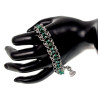Europese Weeftechniek RVS Armband en Groene Kristallen Verstelbaar