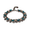 RVS Armband met Natuurstenen Abacus Turkoois en wit - Verstelbaar