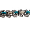 RVS Armband met Natuurstenen Abacus Turkoois en wit - Verstelbaar