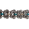 RVS Armband met Natuurstenen Abacus Turkoois en wit - Verstelbaar