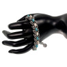 RVS Armband met Natuurstenen Abacus Turkoois en wit - Verstelbaar