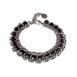 Unisex RVS Armband met Kokosnootschalen - Verstelbaar 16 tot 19cm