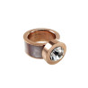 Brede Ring Dames - Roségoud RVS - Grote Ring met Parelmoer en Zirkonia