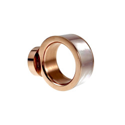 Brede Ring Dames - Roségoud RVS - Grote Ring met Parelmoer en Zirkonia