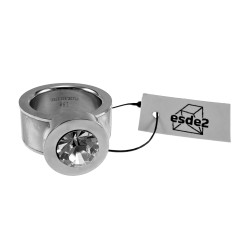 Brede Ring Dames - Gepolijst RVS - Grote Ring met Parelmoer en Zirkonia