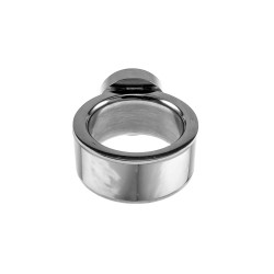 Brede Ring Dames - Gepolijst RVS - Grote Ring met Parelmoer en Zirkonia