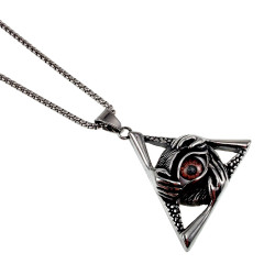 60cm x 3mm RVS Jasseron-Ketting + Piramide Mystieke Hanger met Oog