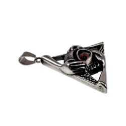 60cm x 3mm RVS Jasseron-Ketting + Piramide Mystieke Hanger met Oog