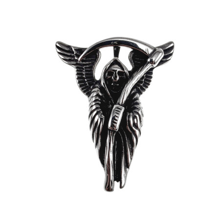 Grim Reaper Hanger Heren - Edelstaal - Grote Schedelhanger met Zeis