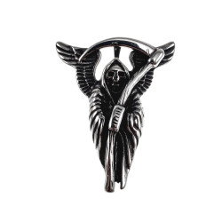 60cm x 3mm Jasseron-Ketting + Grim Reaper Hanger Heren - Edelstaal