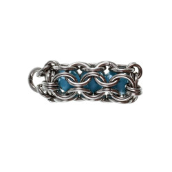 Dames RVS Buis Hanger met Ondoorzichtige Kristallen in Turquoise