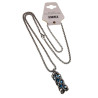 RVS Jasseron-Ketting + Buis Hanger met Kristallen in Turquoise Kleur