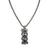 RVS Jasseron-Ketting + Buis Hanger met Kristallen in Turquoise Kleur