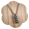RVS Jasseron-Ketting + Buis Hanger met Kristallen in Turquoise Kleur