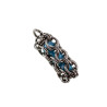 RVS Jasseron-Ketting + Buis Hanger met Kristallen in Turquoise Kleur