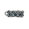 RVS Jasseron-Ketting + Buis Hanger met Kristallen in Turquoise Kleur