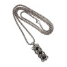 RVS Jasseron-Ketting + Buis Hanger met Kristallen in Donkergroen Kleur