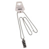RVS Jasseron-Ketting + Buis Hanger met Kristallen in Donkergroen Kleur