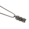 RVS Jasseron-Ketting + Buis Hanger met Kristallen in Donkergroen Kleur