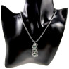 RVS Jasseron-Ketting + Buis Hanger met Kristallen in Donkergroen Kleur
