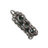 RVS Jasseron-Ketting + Buis Hanger met Kristallen in Donkergroen Kleur