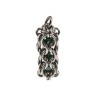 RVS Jasseron-Ketting + Buis Hanger met Kristallen in Donkergroen Kleur