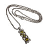 RVS Jasseron-Ketting + Buis Hanger met Kristallen in Gele Kleur - Dames