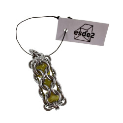 RVS Jasseron-Ketting + Buis Hanger met Kristallen in Gele Kleur - Dames