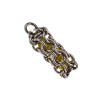RVS Jasseron-Ketting + Buis Hanger met Kristallen in Gele Kleur - Dames
