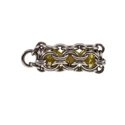 RVS Jasseron-Ketting + Buis Hanger met Kristallen in Gele Kleur - Dames