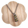 RVS Jasseron-Ketting + Buis Hanger met Kristallen in Gele Kleur - Dames