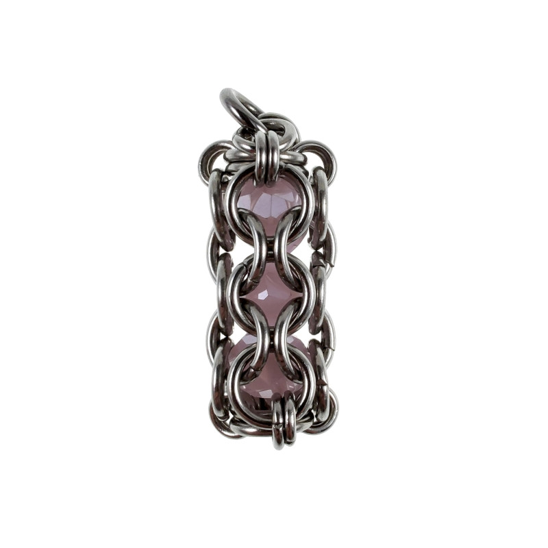 Dames RVS Buis Hanger met Ondoorzichtige Kristallen in Roze Kleur Dames RVS Buis Hanger met Ondoorzichtige Kristallen in Roze Kleur