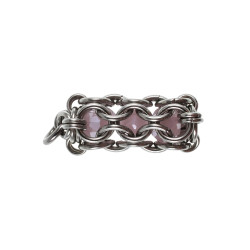 Dames RVS Buis Hanger met Ondoorzichtige Kristallen in Roze Kleur