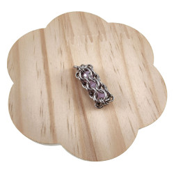 Dames RVS Buis Hanger met Ondoorzichtige Kristallen in Roze Kleur