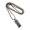 RVS Jasseron-Ketting + Buis Hanger met Kristallen in Roze Kleur - Dames