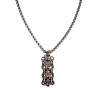 RVS Jasseron-Ketting + Buis Hanger met Kristallen in Roze Kleur - Dames