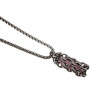 RVS Jasseron-Ketting + Buis Hanger met Kristallen in Roze Kleur - Dames