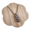 RVS Jasseron-Ketting + Buis Hanger met Kristallen in Roze Kleur - Dames