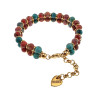 Armband met Rode en Turquoise  Amerikaanse Natuurstenen - Verguld RVS
