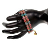 Armband met Rode en Turquoise  Amerikaanse Natuurstenen - Verguld RVS