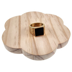Zegelring Heren - Verguld RVS - Ring met Onyx Steen