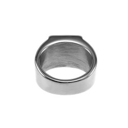 Zegelring Heren - Gepolijst RVS - Ring met Onyx Steen