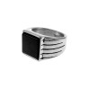Zegelring Heren - Gepolijst RVS - Ring met Onyx Steen